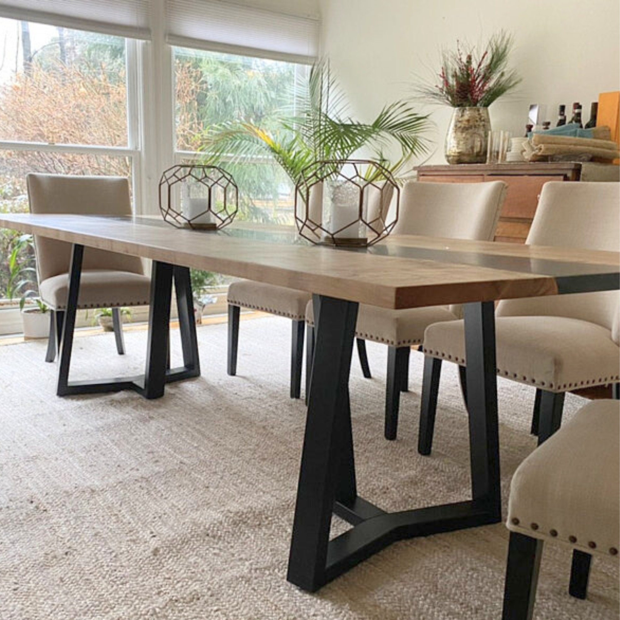 Metal Dining Table Legs for Wood Top Modern Kitchen Table Legs