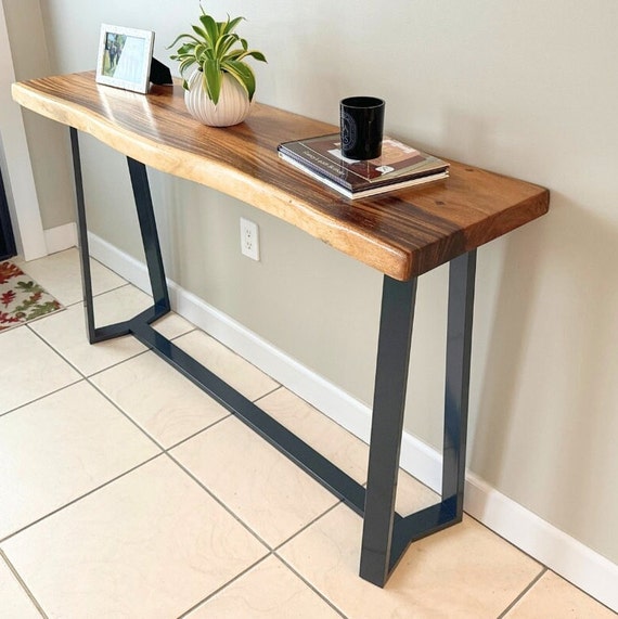 Narrow Entryway Console Table Base Entryway Console Black Steel Legs Dining Room Console Legs Black Matte Finish YAKI 70.30 Etsy