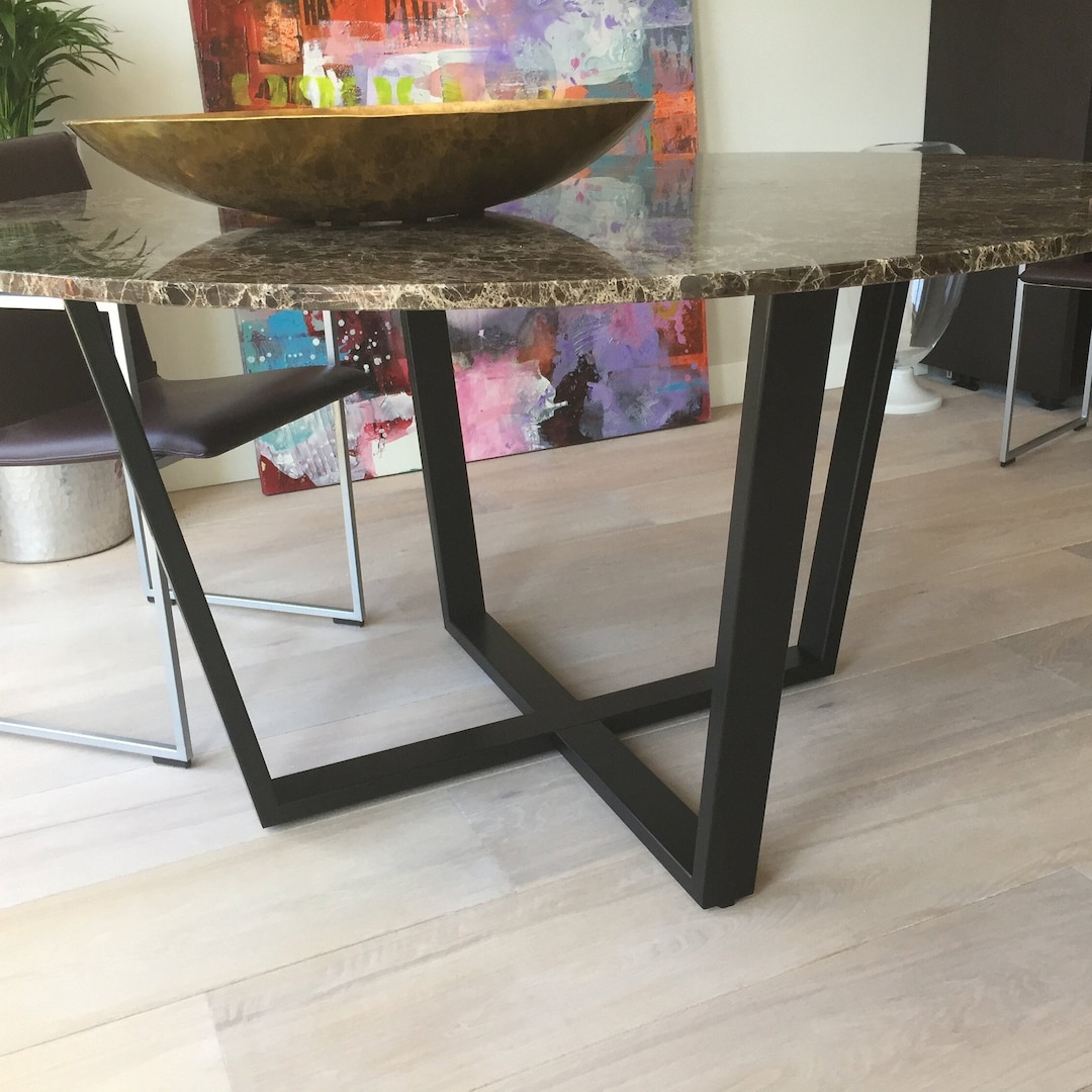 Metal Kitchen Table Base Reclaimed Wood Dining Table Small Etsy