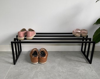 Schoenenkast, metalen schoenenrek, schoenenrek in de hal, schoenenstandaard in minimalistische stijl, schoenenplank