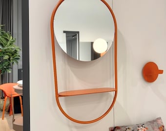 Mirror Hallway Wall Hanging, Designer Entryway Mirror, Mirror With Shelf, Wall Decoration,