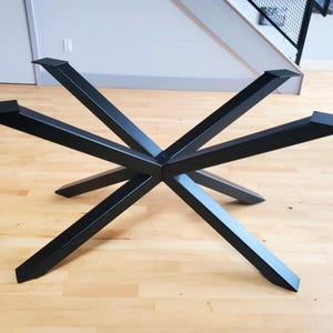 Spider Metal Table Base For Wood Top, Contemporary Dining Table Base, Custom Steel Furniture, Heavy-duty Spider Table Base, XSAVI 80.60