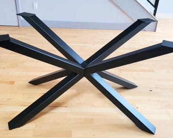 Spider Metal Table Base For Wood Top, Contemporary Dining Table Base, Custom Steel Furniture, Heavy-duty Spider Table Base, XSAVI 80.60