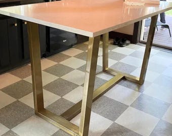 Metal Kitchen Island Base, Modern Country Prep Table Base, Heavy Duty Base in Many Powder Paint Finishes, VEXI Island Base