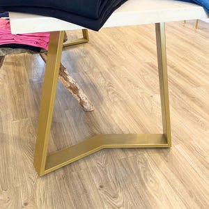 Trapezoid Metal Table Legs, Steel Furniture Legs For Wood Table, Coffee Table Legs, Modern Steel Desk Legs, Island Table Legs,  YAKO 80.20