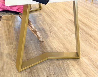 Trapezoid Metal Table Legs, Steel Furniture Legs For Wood Table, Coffee Table Legs, Modern Steel Desk Legs, Island Table Legs,  YAKO 80.20