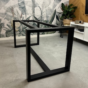 Pied de table de cuisine, table à manger de ferme moderne avec pieds en métal, pieds de meuble, pieds de banc, base en acier pour boiseries, BASE CRUDO 80,40