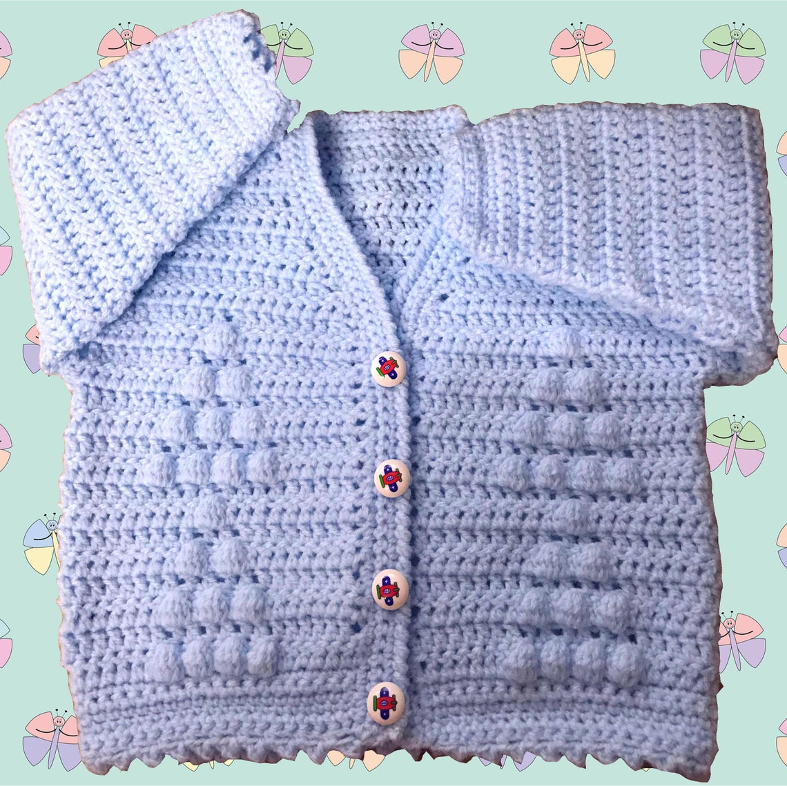 PDF Instant Download Baby Crochet Cardigan Pattern in DK. Etsy