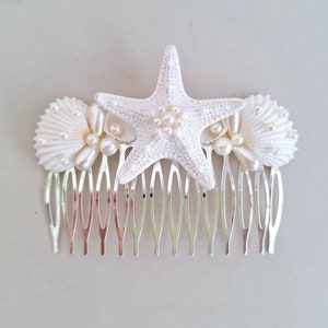 Seashell hair comb, Beach wedding,Beach hair accessory,Seashell Hair accessories,Mermaid hair comb,Starfish,shell bridal hair comb,Headpiece image 6