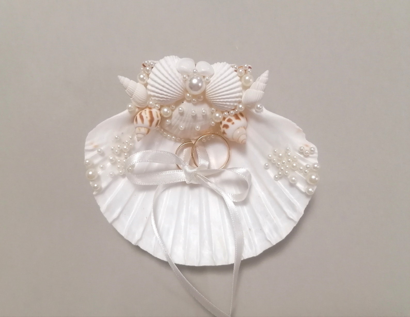 Seashell Ring Holder Wedding Ring Holder Bearer Beach Etsy