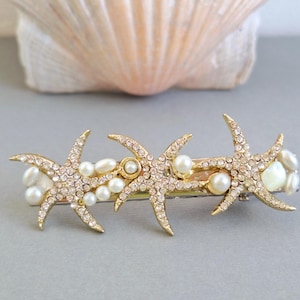 Starfish gold hair clip, Beach wedding, Mermaid hair accessory, Starfish accessories,Mermaid hair pin, bridal aligator hair clip,Headpiece