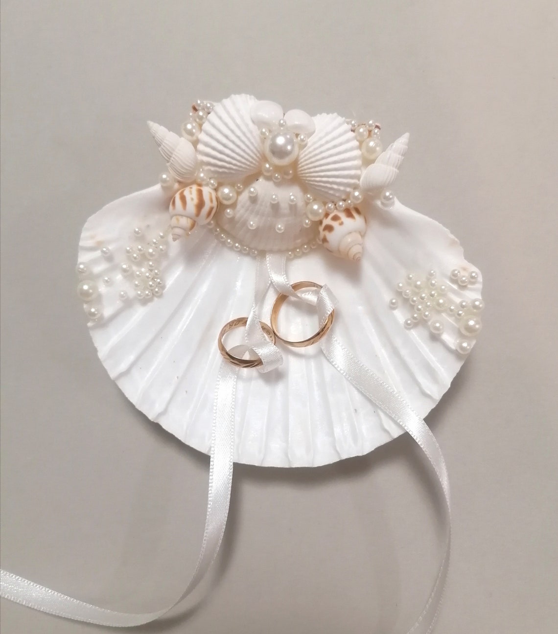 Seashell Ring Holder Wedding Ring Holder Bearer Beach Etsy