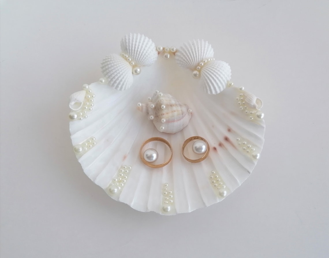 Shell Ring Holder Wedding Ring Holder Seashell Etsy