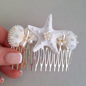 Seashell hair comb, Beach wedding,Beach hair accessory,Seashell Hair accessories,Mermaid hair comb,Starfish,shell bridal hair comb,Headpiece image 3