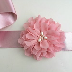 Brautgürtel mit Blume, altrosa, mauve, hochzeit
