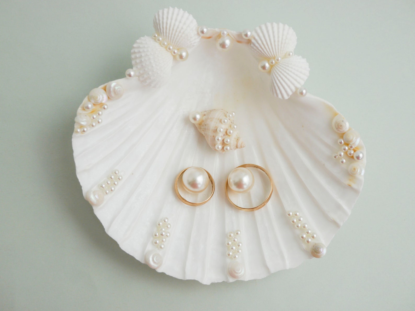 Shell Ring Holder Wedding Ring Holder Seashell | Etsy