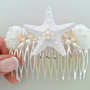 Seashell hair comb, Beach wedding,Beach hair accessory,Seashell Hair accessories,Mermaid hair comb,Starfish,shell bridal hair comb,Headpiece image 5