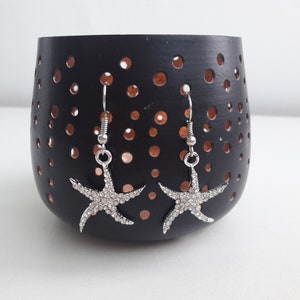 Strand Ohrringe, Seestern Ohrringe, Seestern Schmuck, Hochzeit Strand Accessoires, Boho, Nautische Ohrringe, Meerjungfrau, silber farbe Seestern