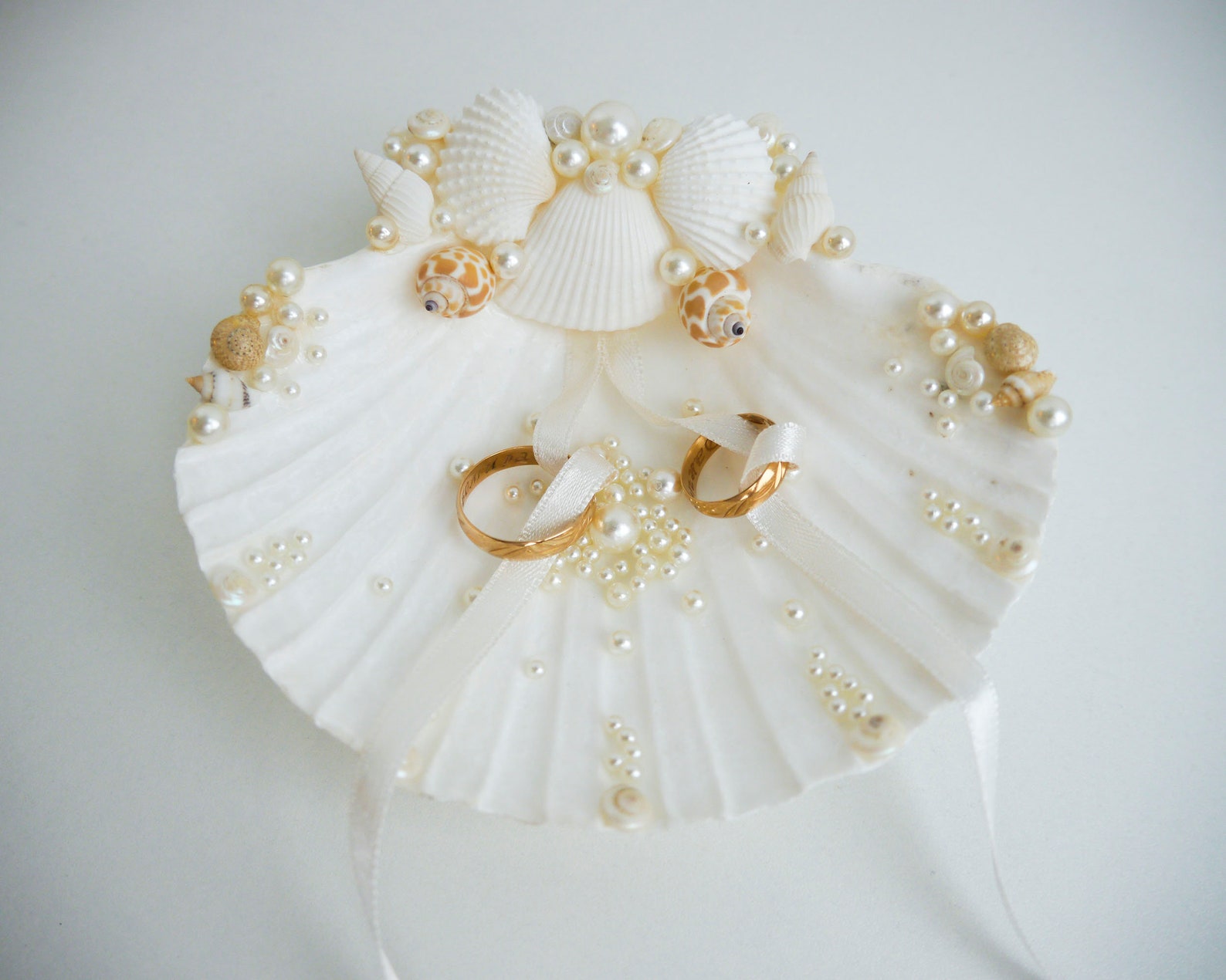 Seashell ring holder Wedding Ring Holder Bearer Beach Etsy
