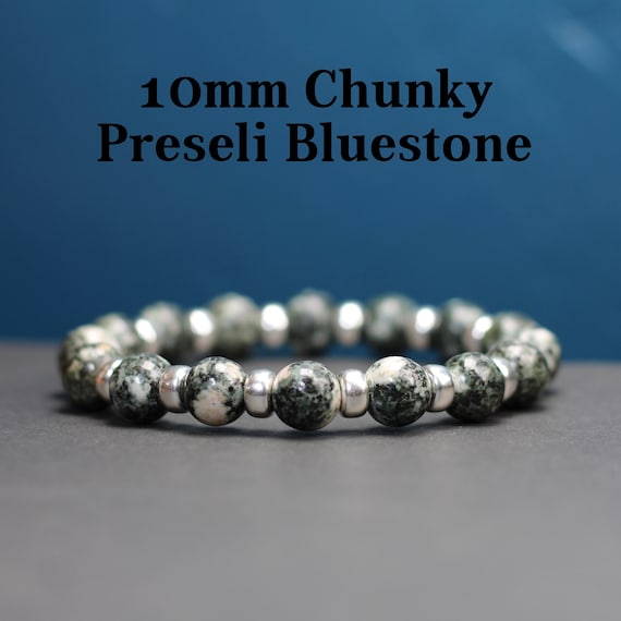 Preseli Stonehenge Bluestone Genuine Bracelet 7 Inches 12mm Tumbled Beads -  Etsy