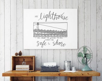 My Lighthouse: handmade PRINTABLE INSTANT DOWNLOAD ~ 6 color versions included!