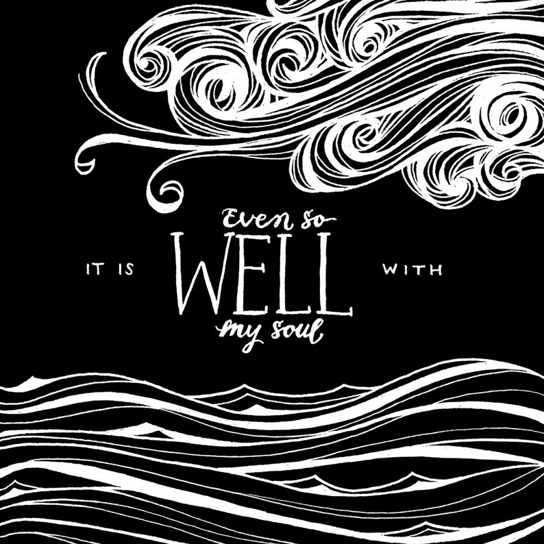 It Is Well With My Soul: handmade PRINTABLE INSTANT DOWNLOAD 6 color versions included image 6