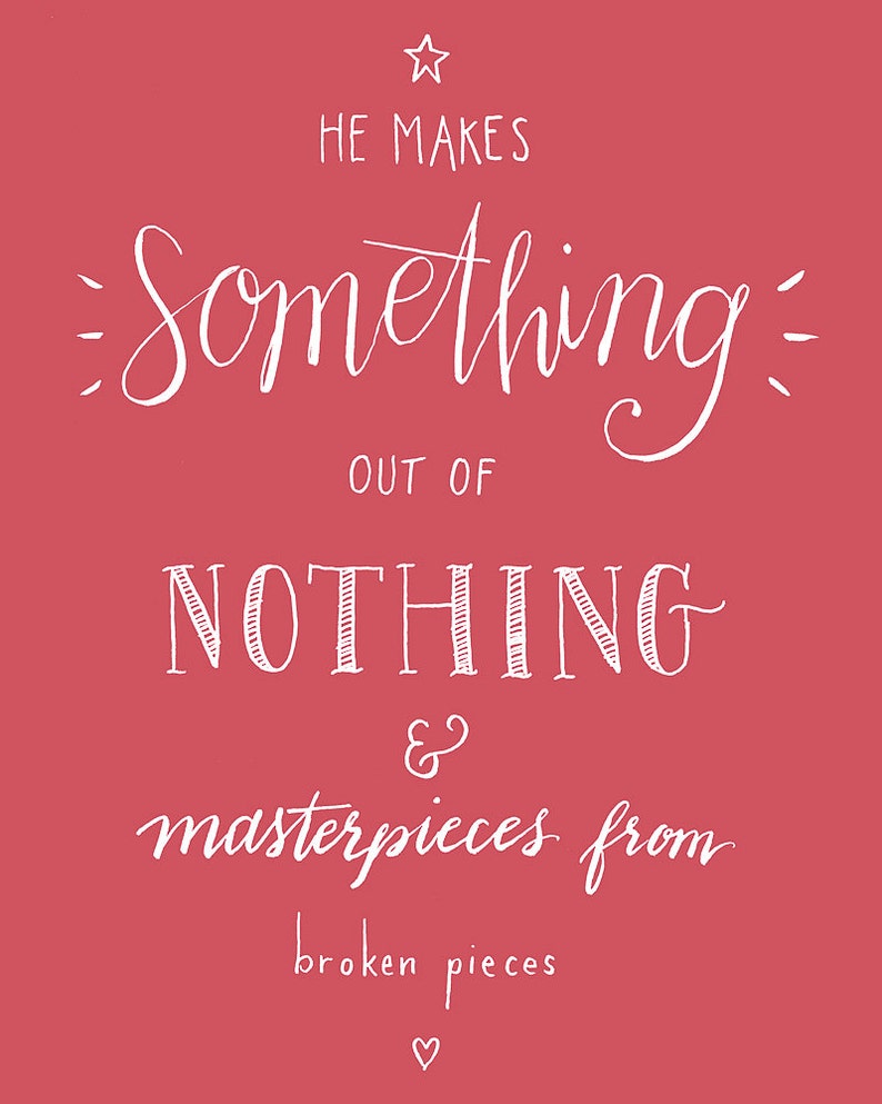 Something Out Of Nothing: hand lettered PRINTABLE INSTANT DOWNLOAD 6 color versions included image 3