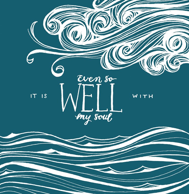 It Is Well With My Soul: handmade PRINTABLE INSTANT DOWNLOAD 6 color versions included image 4