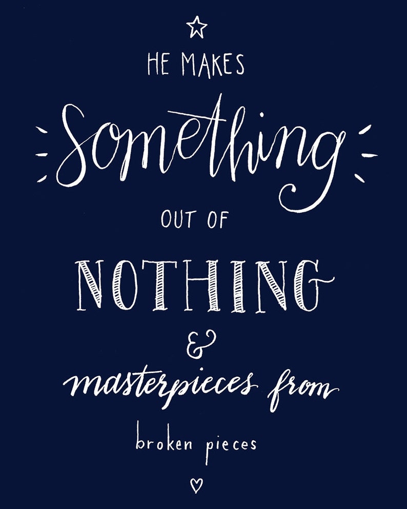 Something Out Of Nothing: hand lettered PRINTABLE INSTANT DOWNLOAD 6 color versions included image 5