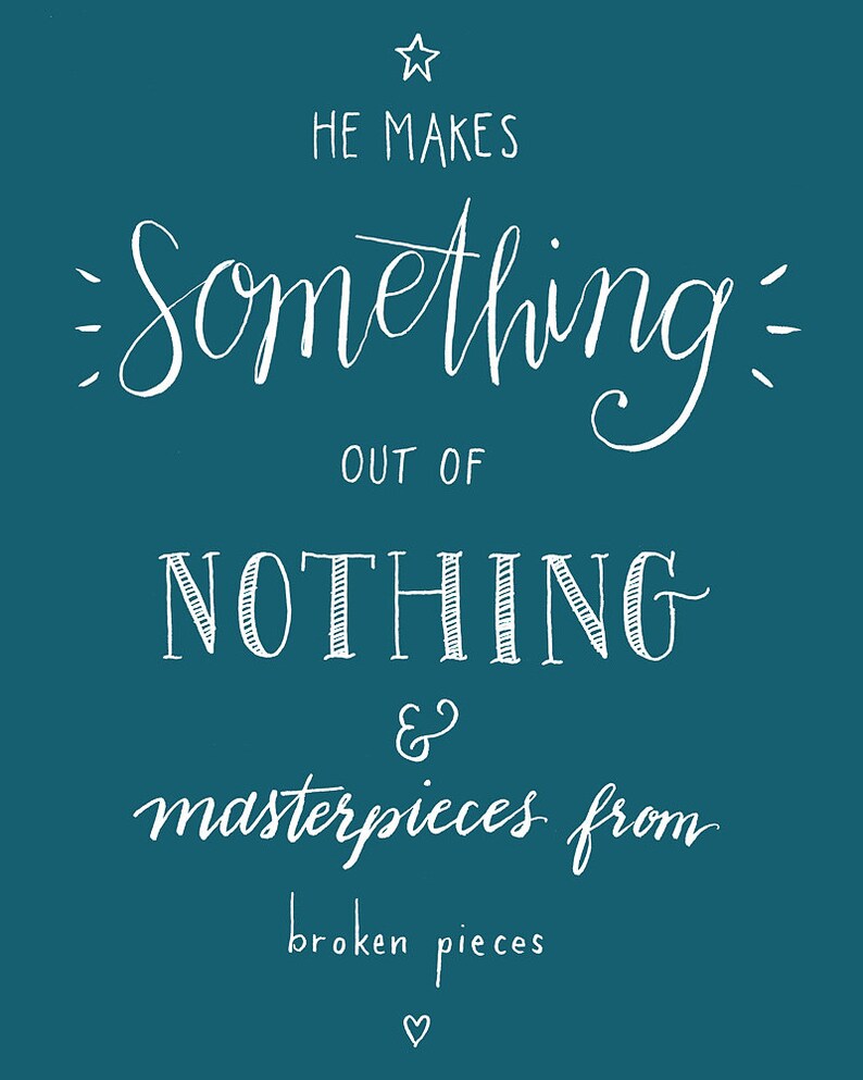 Something Out of Nothing Hand Lettered PRINTABLE INSTANT Etsy