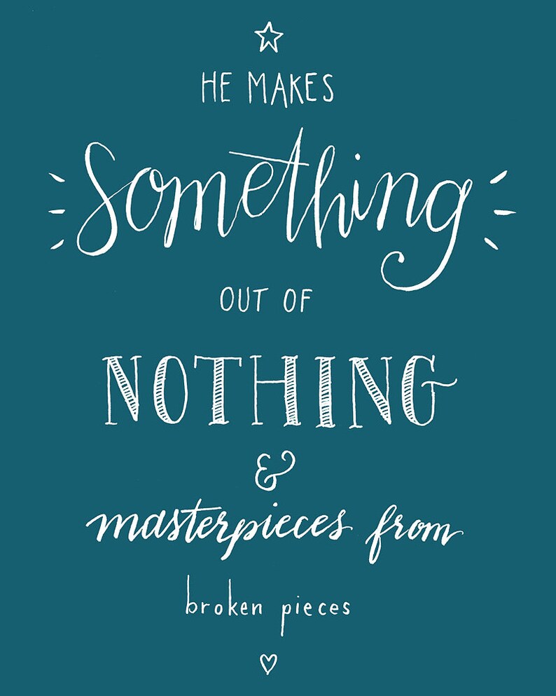 Something Out Of Nothing: hand lettered PRINTABLE INSTANT DOWNLOAD 6 color versions included image 4