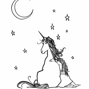 Printable Unicorn Art / Girl's Room decor / Download Art / DIY printing / magical friendship / hand drawn horse / gift for girls / BFF image 4