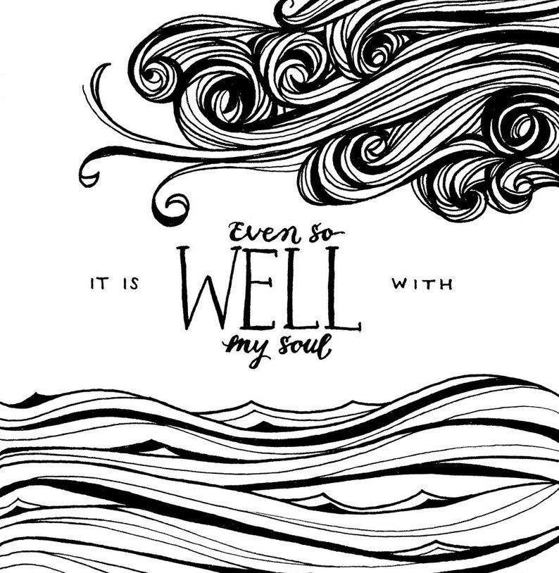 It Is Well With My Soul: handmade PRINTABLE INSTANT DOWNLOAD 6 color versions included image 3