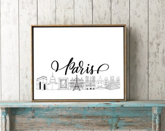 Paris: Skyline Serie DRUCKBARER SOFORTIGER DOWNLOAD