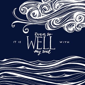 It Is Well With My Soul: handmade PRINTABLE INSTANT DOWNLOAD 6 color versions included image 5