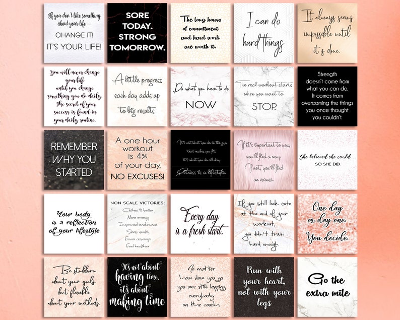 50 fitness quotes for your vision board Printable quotes | Etsy