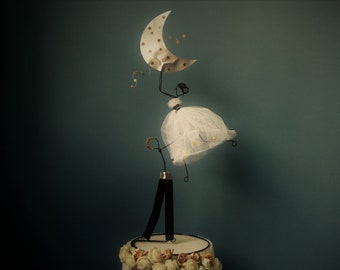 Personalisierter Hochzeitstorte Topper, Braut und Bräutigam figurine, Hochzeitstorte Dekoration, Vintage Braut und Bräutigam, Rustikaler Hochzeitstorte Topper, Hochzeit