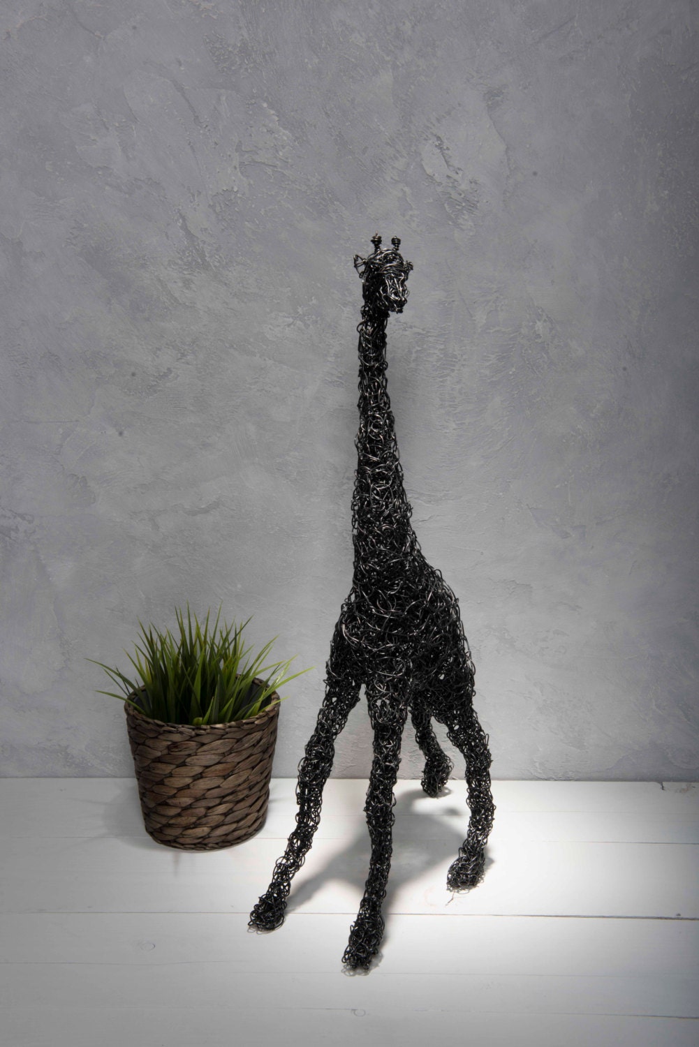 Metal sculpture Giraffe wire sculpture Animal sculpture | Etsy