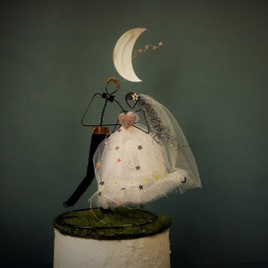 Custom wedding cake topper, Wire cake topper figurine, Wedding decoration, Personalized cake topper, Bride and groom cake topper, Cake decor