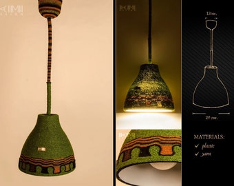 Rustic lamp, Art lamp, Handmade art lamp, Boho lamp, High fashion lamp, Pendant Light, Reclaimed furniture, Hanging lamp, Anniversary gift