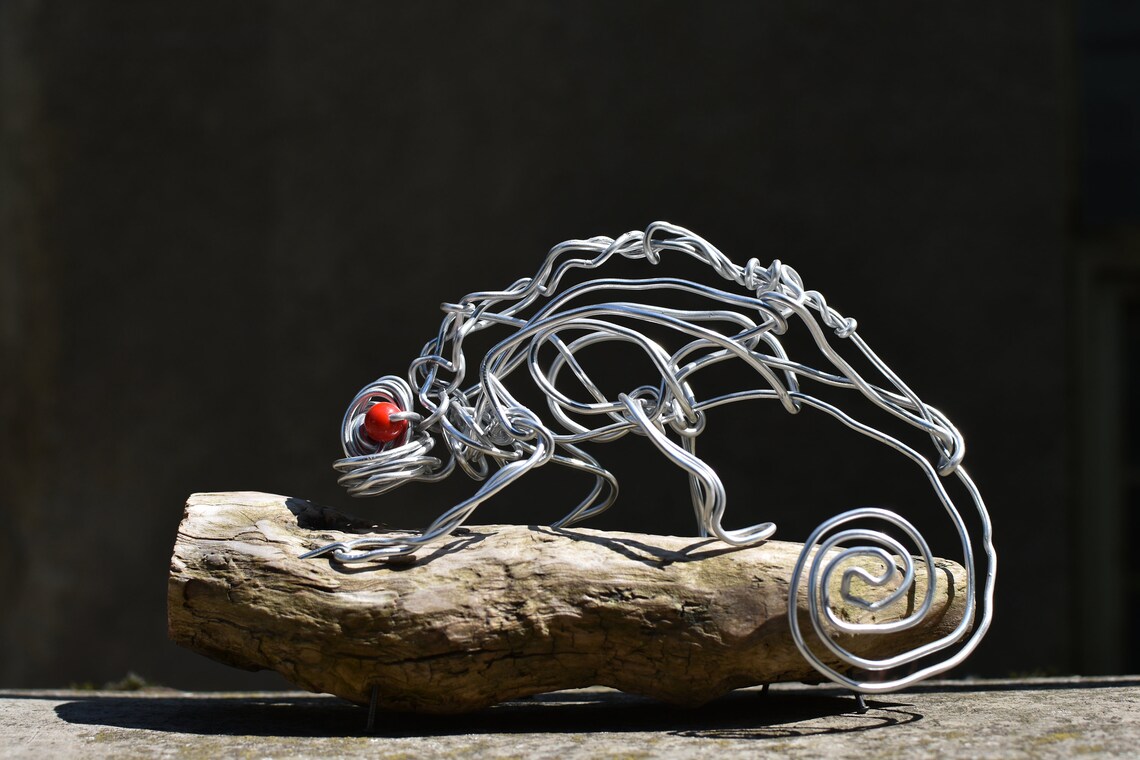 Wire chameleon wire figurine Home Decor chameleon decor Etsy