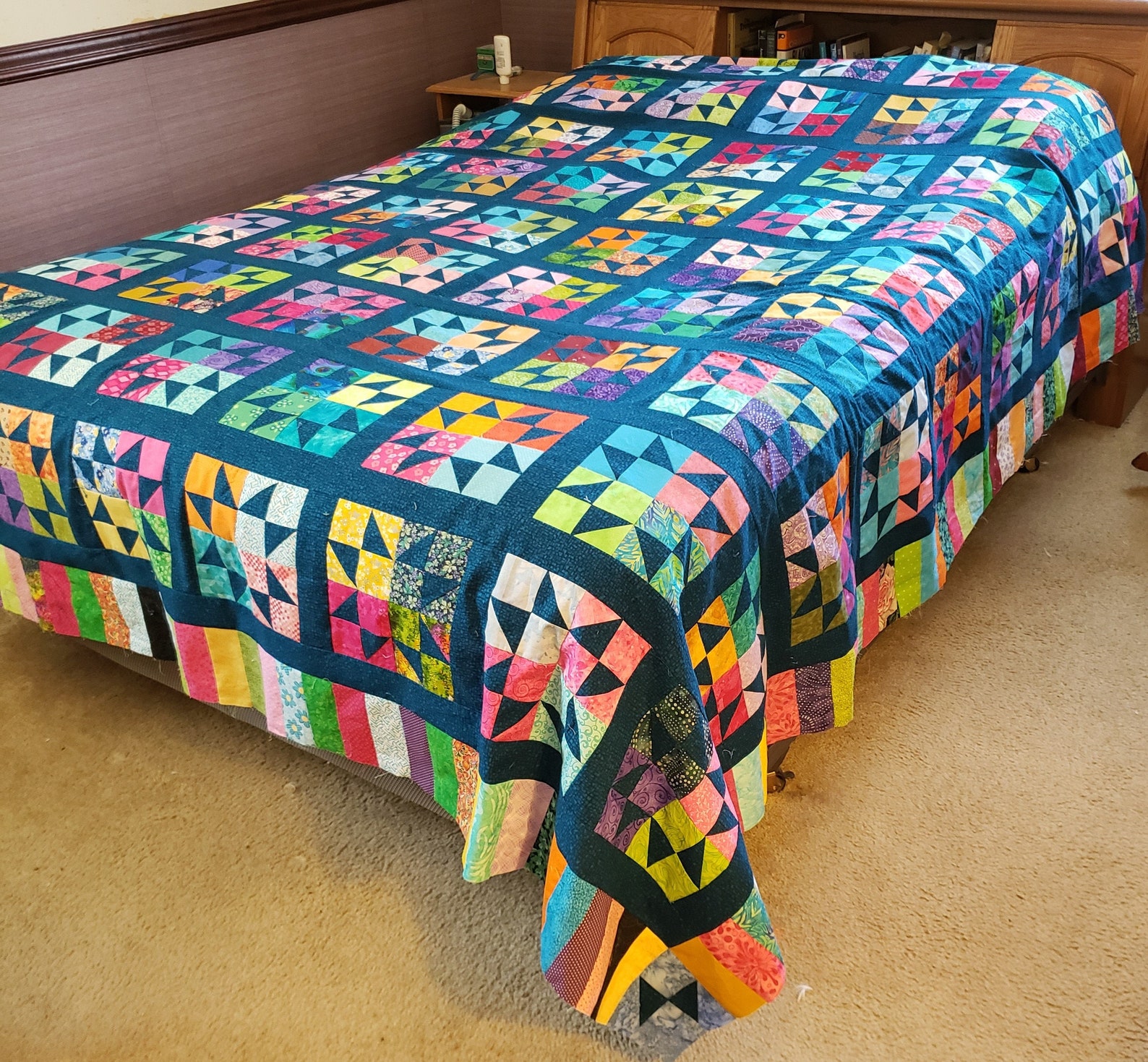 Colorful Turquoise Quilt Etsy
