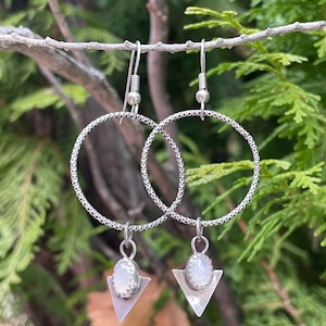 Moonstone Arrow Hoops