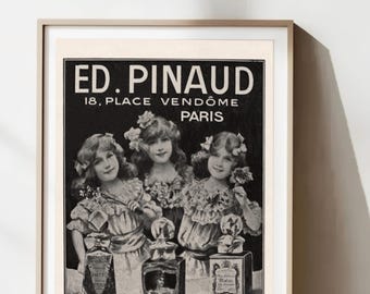 Vintage French Perfume Poster: Ed. Pinaud Ad, Retro Paris Decor (Printable Art, Instant Download)