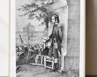 Napoleon at the Tuileries 1792 – Antique Engraving after Charlet, 1895 Historical Print, 600 DPI Download