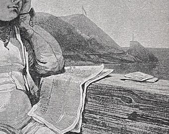 Napoleon at Saint Helena – 19th Century French Engraving After