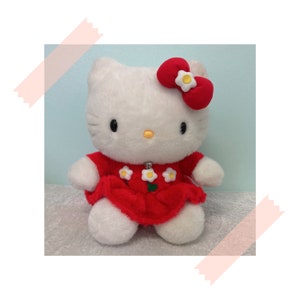 Hello Kitty Cat Vintage plush / Sario Soft Plushie /Retro Cartoon Japan So Cute