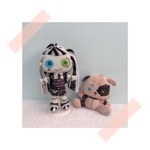 2 x Monster High Plushie Frankie Stein and  Watzit pet monster toy