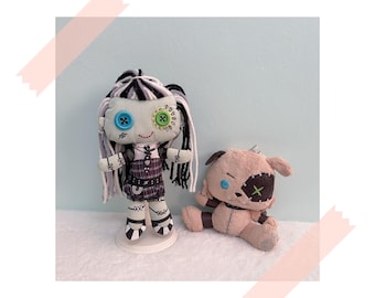 2 x Monster High peluche Frankie Stein e Watzit giocattolo mostro domestico