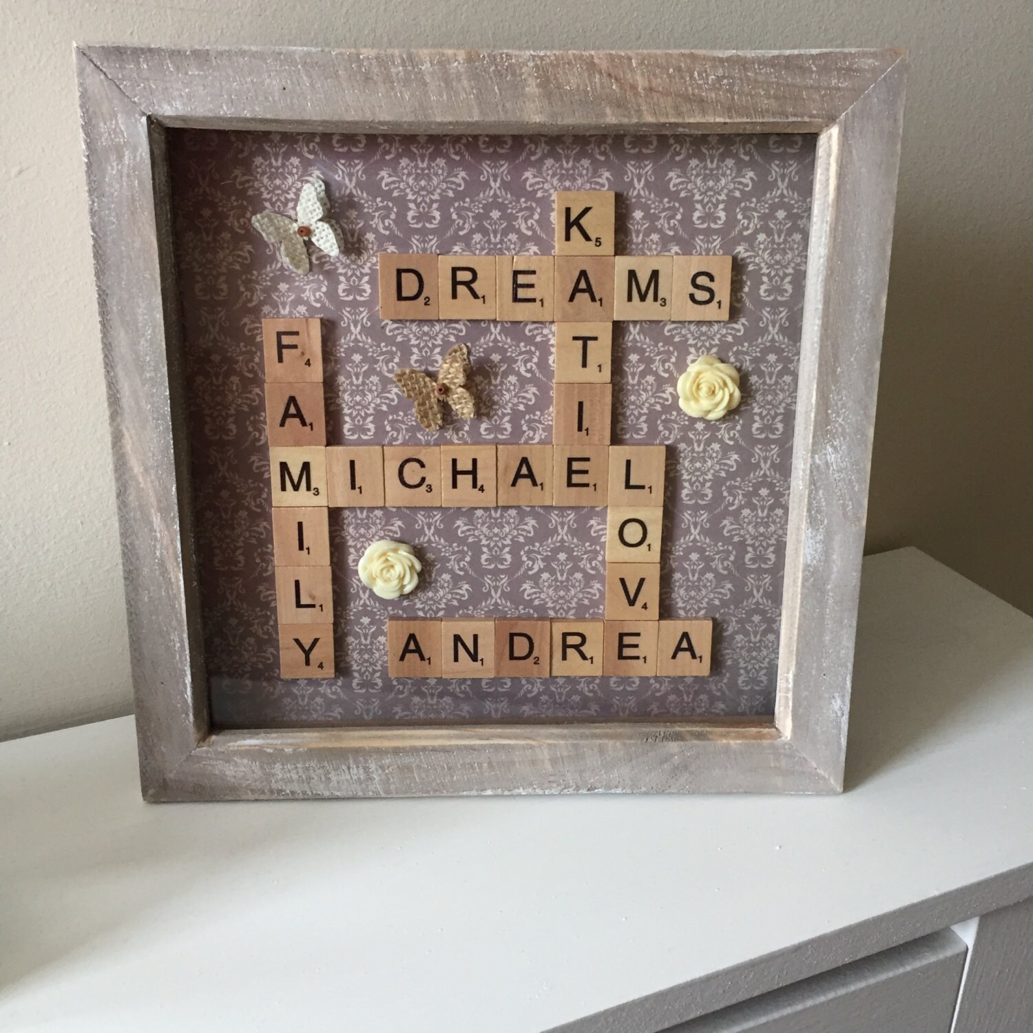 Handmade Personalised Scrabble Word Art Frame Ideal Mothers Etsy